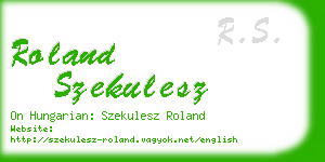 roland szekulesz business card